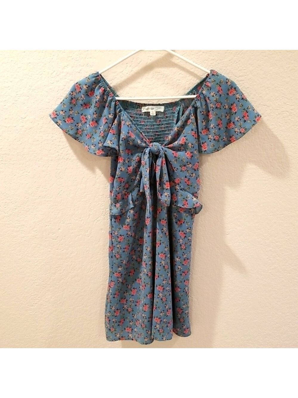 Cloud sky summer dress, Small, floral.Lined.